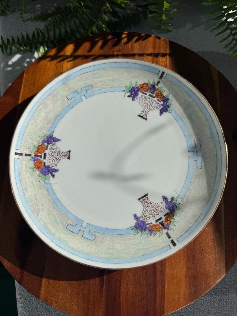 Antique Art Deco Haviland Limoges Plate with Fruit Basket Signed by Ada Greer
